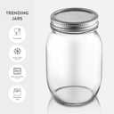 Paksh Novelty Wide Mouth Mason Jars With Lids 32 oz Glass Quart Mason Canning Jars, Large Mason Jar Wide Mouth for Canning, Pickling, Jelly Preserving & Meal Prep, 2-Pack