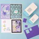 3Pcs Stamp Punch, Rectangle Postage Stamp Shape Punch, 1.5X1.25inch, 1X0.8inch, 0.66X0.53 inch Stamp Puncher, Lever Craft Hole Cutter Paper Punches for Crafting DIY Scrapbooking Card Making Journaling