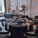 12 Pack Round Tablecloth 120 Inch Cloth Black Tablecloth for Round Tables, Washable Polyester Table Cloth Stain and Wrinkle Resistant Decorative Table Cover for Wedding Party Dining Banquet