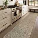 LEEVAN Hallway Runner Rug 12 ft, Cotton Woven Washable Runners Rug, Natural Braided Low Pile Kitchen Runner Rugs, Modern Bathroom Rugs Long Front Door Floor Carpet for Classroom, Natural/Black, 2.6'x12'(Rectangular)