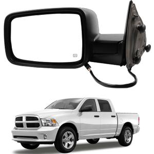 Dasbecan Driver Side Mirror Compatible with 2014-2018 Ram 1500, 2019-2022 1500 Classic Left Mirror w/Power Heated Glass, Manual Folding, Temp Sensor Replaces 68462819AA