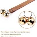 Leather Dog Doorbells for Door Knob, Adjustable Brass Potty Training Bells for Puppy to Go Outside, Easy Dog Door Bell for Potty Training, size: 35" Long