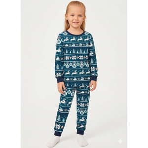 PopReal Christmas Pajamas Sleepwear Jammies For Kids - 130 size