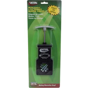 Valterra T1001VPM Bladex 1-1/2" Waste Valve Body with Metal Handle , Black