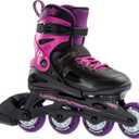 Rollerblade Fury Junior Adjustable Fitness Inline Skate (2-6, Black/Pink)