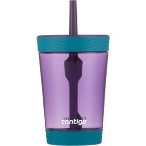 Contigo Kids Spill-Proof 14oz Tumbler with Straw and BPA Free Plastic, 2 Pack Juniper Robots & Blueberry Cosmos (Eggplant)