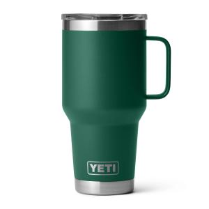 YETI Rambler 30 oz Travel Mug, Stainless Steel, Vacuum Insulated with Stronghold Lid, Black Forest Green