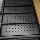 Himix Storage Shelves with 6 Hooks, 3 Tier Foldable Shelf with Wheels, Metal Storage Shelving Unit Rolling Cart, Utility Shelf Rack Organization Shelves for Pantry, Kitchen, Black - No Assembly