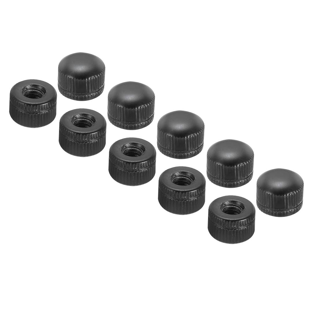 PATIKIL M6x11x14 Cap Nut, 25 Pcs Acorn Nut Screw Knob Cap Insert Bolt Cover Female Thread Knurled Hardware Fittings Light Fixtures, Black