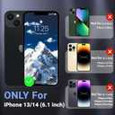 Magnetic for iPhone 13/14 Case,[Screen Protector] [Compatible with MagSafe][Military Grade Drop Protection][Heavy Duty Protection][Shockproof] 2-Layer Durable Bumper Phone Case 6.1"-Black