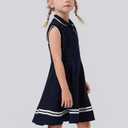 Girls Summer Sport Sleeveless Dress Toddler Outfits Anchor Print Casual Polo Dress for 4T 5T Kids Clothes Navy Blue