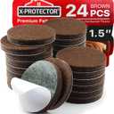 24 Heavy-Duty Felt Furniture Pads 1.5 1/4 Thick X-Protector! Round Felt Pads for Furniture Feet - The Best Felt Floor Protectors for Furniture to Prevent Scratches. Protect Your Hard Floor! (Brown)