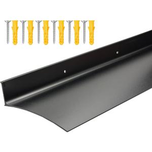 Heavy-Duty Door Rain Drip Guard Overhead 5.12" W 55.1" L Aluminum Drip Edge Drip Cap Guard for Exterior Door & Window,Diverter,Deflector,1pc Black