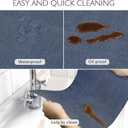 Faux Leather Placemats Set of 6 Washable PU Table mats for Kitchen Table - Heat Resistant, Waterproof, Easy Clean, Anti Slip 11.8" x 17" (Dark Blue-6 Pack)