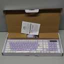Wireless Keyboard and Mouse Combo, Full-Sized Wireless Keyboard and Adjustable DPI Mouse, 2.4GHz USB Receiver, Silent Keyboard and Mouse for PC, Windows, MAC, Desktop, Laptop(Purple)