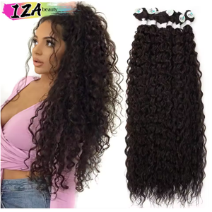 IZA Synthetic Kinky Curly Hair Bundles Afro Kinky Curly Hair Extension Super Long Curly Organic Hair Extensions 26 inches Color 4