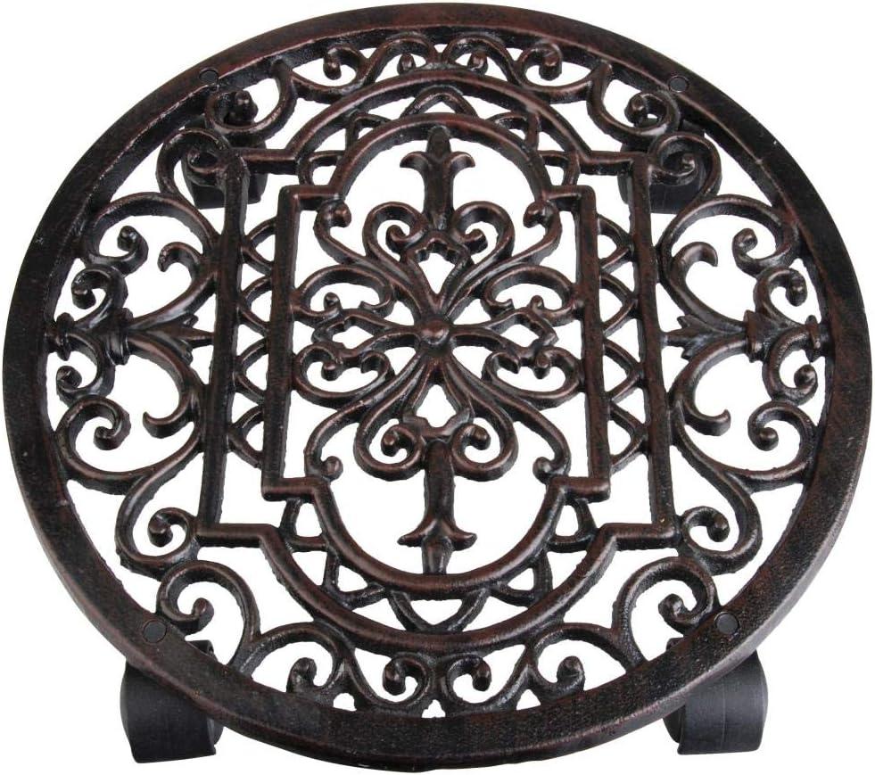 Esschert Design Plant Trolley - Cast Iron Round