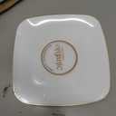 Organic Square White Gold Rim Plates, 8.5 Inch, Case of 120 (12 packs x 10)