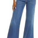 ZESICA Wide Leg Jeans for Women Trendy High Waisted Strechy Loose Straight Denim Pants with Pockets (Blue)