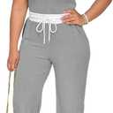 HTD Womens 2 Piece Outfits Casual Sweatsuits Set Short Sleeve Matching Sets Tracksuit (Large, Gray)