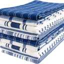 KAF Home Assorted Flat Kitchen Towels | 100% Cotton - 18 x 28 inches | Ultra Absorbent Soft Dish Towels | Perfect for Cooking, Cleaning, and Drying Hands (Navy, 10 Pack)