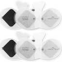 Easy@Home Wireless Tens Unit Self Stick Carbon Electrode Pads, 4 Pack 6.5 x 3 Reusable Pads - Non Irritating Design