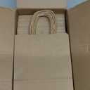 RACETOP 50 Pack Kraft Small Paper Bags with Handles Bulk, 5.8"x3.2"x8.25" Brown Gift Bags for Retail, Shopping, Birthday Parties, Mini Bag for Business, Goodies