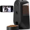FUKUMARU Automatic Cat Feeder, 2 in 1 Automatic Pet Feeders with Camera and Audio, Support DIY Meals and Timed Control WiFi Cat Food Dispenser, Suit for Cat and Dog