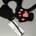 Gofriipai Black Cat Costumes, Cat Ears Headband Tail Paws Gloves Collar Set, Costumes for Women, Halloween Costume Accessories for Adults Girls