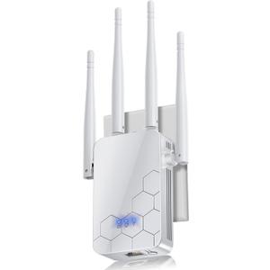 WiFi Extender Internet Booster, Long Range Repeater Wireless Routers Amplifier, Mesh Wi-Fi 80% Faster | Broader Than Ever, Support More Network Devices at Home, 1-Tap Setup