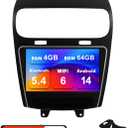 4+64G Android 14 Double Din Car Radio Stereo for Dodge Journey 2011-2019 with 9" Touchscreen Radio Built-in Wireless Carplay/Android Auto/GPS/Bluetooth/FM/AUX-in/SWC/Camera