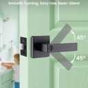 Privacy Door Handle Keyless No Key with Lock Set, Heavy Duty Reversible Interior Door Lever for Bedroom Bathroom, Square Door Lock for Left Right Handed Doors (1 Pack, Matte Black)