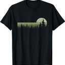 Trees Wildlife Nature Vintage Forest T-Shirt (Small, Black)