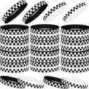 24 Pcs Racing Party Bracelets Checkered Racing Party Bracelets Silicone Plaid Pattern Wristbands Race Car Birthday Party Supplies Decorations for Racing, Race Car Party