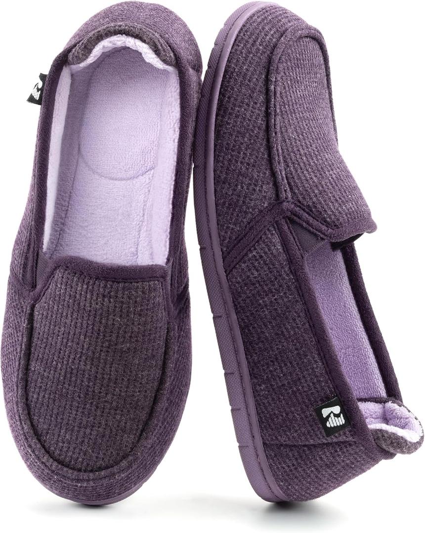 RockDove Women's Two-Tone Hoodback Slipper with Removable Insole (9, Eggplant)