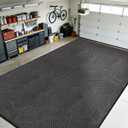 Heavy Duty Door Mat Indoor Outdoor, 5 x 7 Low Profile Non Slip Commercial Floor Mat for High Traffic, Grid-Pattern Waterproof All-Weather Industrial Entryway Rug for Garage, Patio