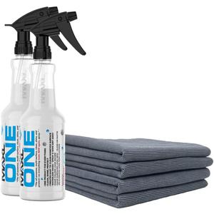 MAXLONE Car Spray with Triphene Technology, Quick Spray & Wipe All Purpose Waterless Detailer - Clean, Shine, Protect Paint, Glass, Wheels, Trim Without Pre-Washing (2, 20oz w 4 Micro Fiber Cloth) (EXP 07/13/26)