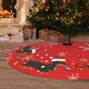 Dachshund Christmas Tree Skirt Dog Funny Tree Mat for Farmhouse Xmas Holiday Party Decorations Indoor Outdoor 36 Inch (Medium)