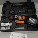 AMZCNC 1/8 Wire Rope Crimping Tool Hydraulic Crimping Tool Kit - 12 AWG to 2/0 AWG with 9 Die Sets-For Battery/Welding Cables, Power Wires, Electrical Cables - 180 Rotatable Head