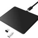 MICROPACK Digitally Yours Tri-Mode Wireless Trackpad, Bluetooth / 2.4G USB/Wired Touchpad Mouse Rechargeable for PC Laptop Desktop Tablet, Compatible with Windows macOS iPadOS (Black-2)