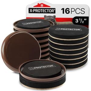 Furniture Sliders X-PROTECTOR 16 PCS  Furniture Sliders Hardwood Floors & Felt Furniture Movers  Moving Pads All Floor Types! Heavy Duty Reusable Sliders for Moving Furniture Easily & Safely! (16 PCS 3 1/2 inch (Set For Any Surface))