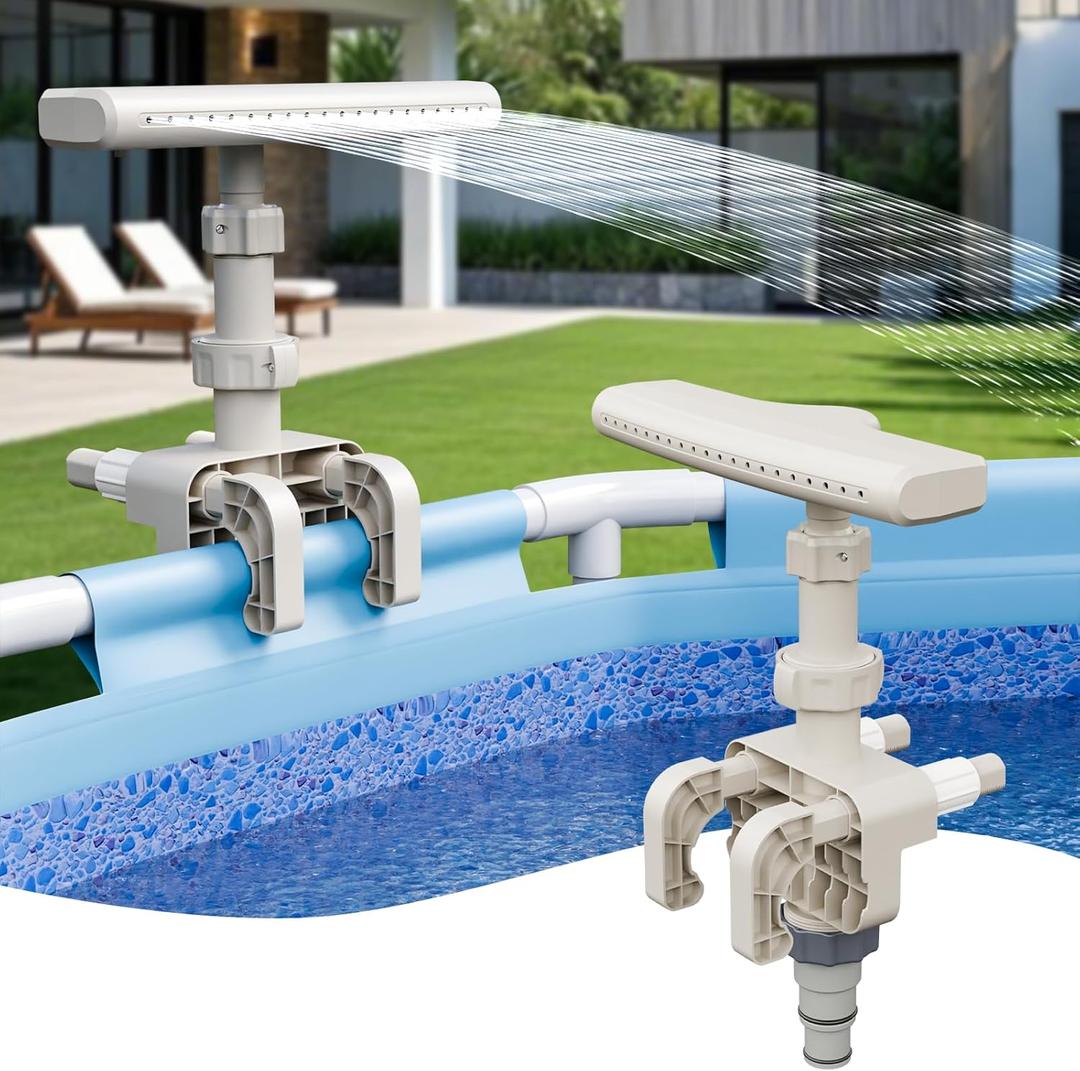 Pool Fountains for Above Ground Pools - Adjustable Pool Waterfall Sprinkler Swimming Pool Frame Attachment, Pool Water Fountain for Relaxation and Cooling, Outdoor Above Ground Pool Accessories