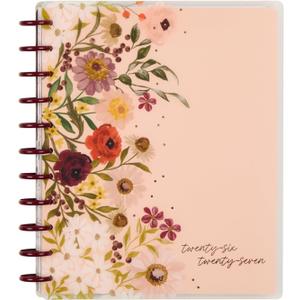 Happy Planner Disc-Bound Planner July 2026–June 2027, Includes 3 Extra Months and 2 Sticker Sheets, Big Size, 8.5" x 11", Dashboard Layout, Wildflower Whimsy