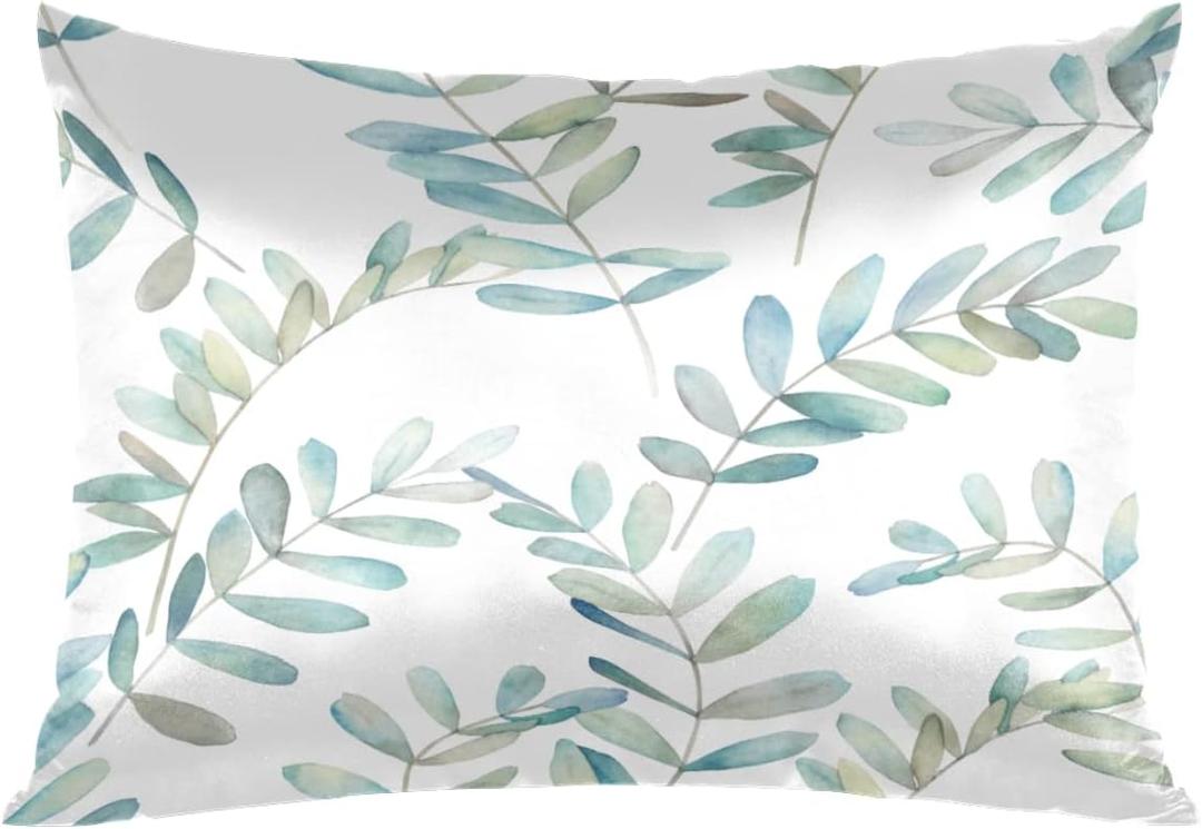 Envelope Closure Satin Pillowcase for Hair and Skin Silk Pillowcase Queen Size Watercolor Tropical Leaf Plant Pattern Pillow Cases Cooling Satin Pillow Covers Envelope Closure Satin Pillowcase for Hair and Skin Silk Pillowcase Queen Size Watercolor Tropical Leaf Plant Pattern Pillow Cases Cooling Satin Pillow Covers