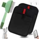 2 x Pet Hair Removal Glove, Magic Brush Pet Hair, Cat Comb, Washable Reusable Dogs Cats Hair Gloves for Furniture, Bed, Sheets, Couch, Clothes, Carpet, Car Seat, Pet Grooming, Curtain (2PCS)