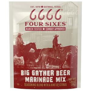 6666 Four Sixes Big Gather Beer Marinade Mix, 1.25 Ounce (Pack of 12), BEST BY OCT 29/27