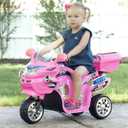 Kids Motorcycle - 3-Wheel Ride on Toy with Reverse, Sounds, and Headlights - 6V Electric Motorcycle for Kids Ages 3 to 6 by Lil' Rider (Pink)