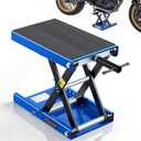 VEVOR Motorcycle Lift, 1100 lbs Motorcycle Scissor Lift Jack with Wide Deck & Lock Pin, 3.74"-13.38" Center Hoist Crank Stand, Steel Scissor Jack for Street Bikes, Cruiser Bikes, Touring, Blue/Black
