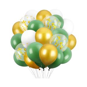 60PCS Green and Gold Balloons,GAGAKU 12 Inch Latex Confetti Balloons, Metallic Green Glod Latex Balloons with White, Party Balloons for Women Kids Birthday Wedding Bride Bachelorette Retirement