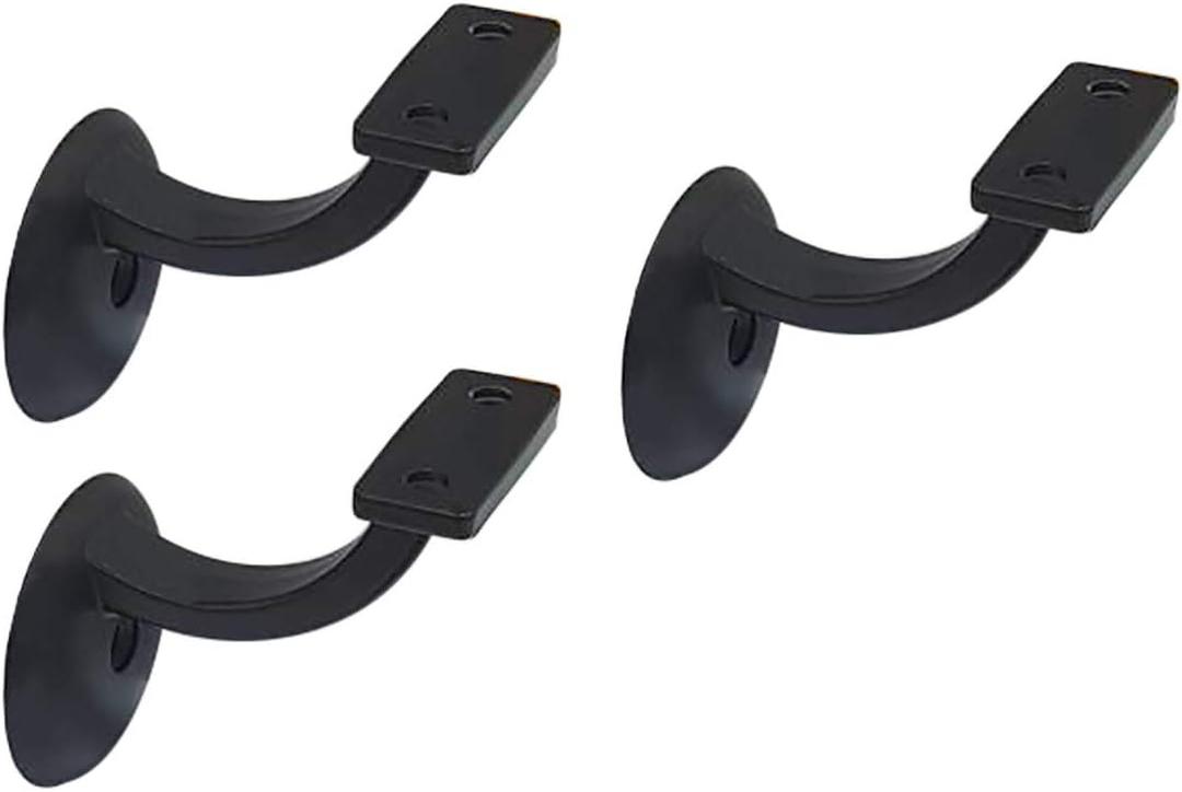 QCAA Heavy Duty Zinc Die Cast Handrail Bracket, Powder Coated Oil-Rubbed Bronze, Pack of 3, Made in Taiwan